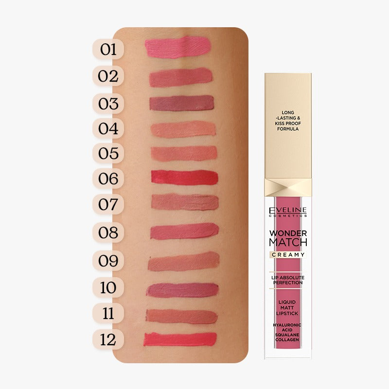 Eveline Cosmetics Wonder Match Liquid Matt Lipstick - 07 TOFFEE - Cosmoshop - description