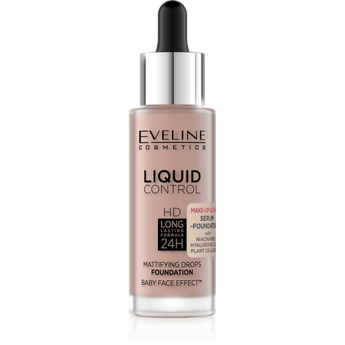 EVELINE COSMETICS LIQUID CONTROL SERUM FOUNDATION - 025 Light Rose - Cosmoshop - description