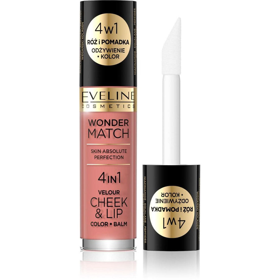 Eveline Cosmetics Wonder Match 4 IN 1 Velour Cheek & Lip 01 - Cosmoshop - description