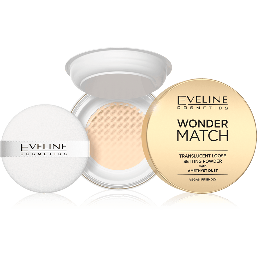 Eveline Cosmetics Wonder Match Translucent Loose Setting Powder with Amethyst Dust - Cosmoshop - description